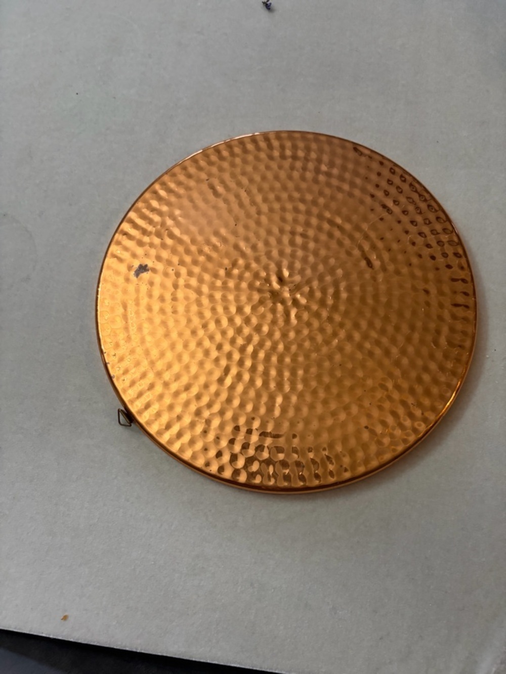 Hammered Copper Round wall plaque